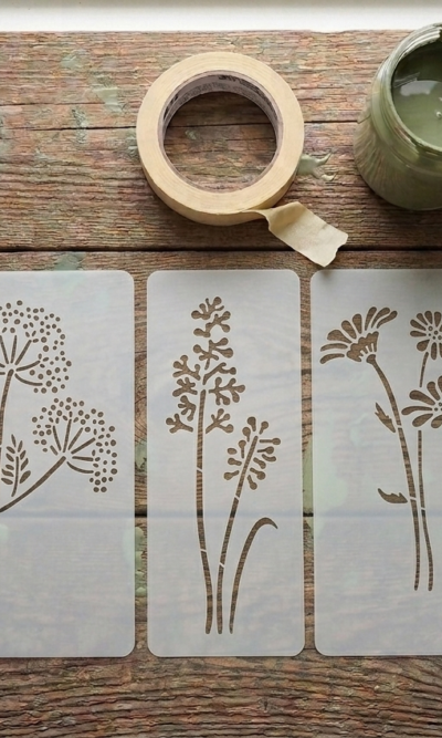 19 STENCIL PACK FLORES PARED
