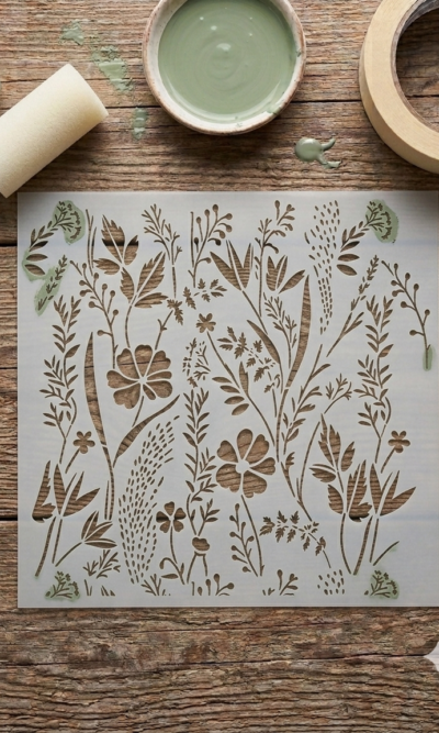 27 STENCIL JARDÍN FLORAL